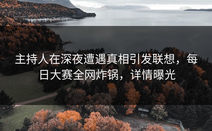主持人在深夜遭遇真相引发联想，每日大赛全网炸锅，详情曝光