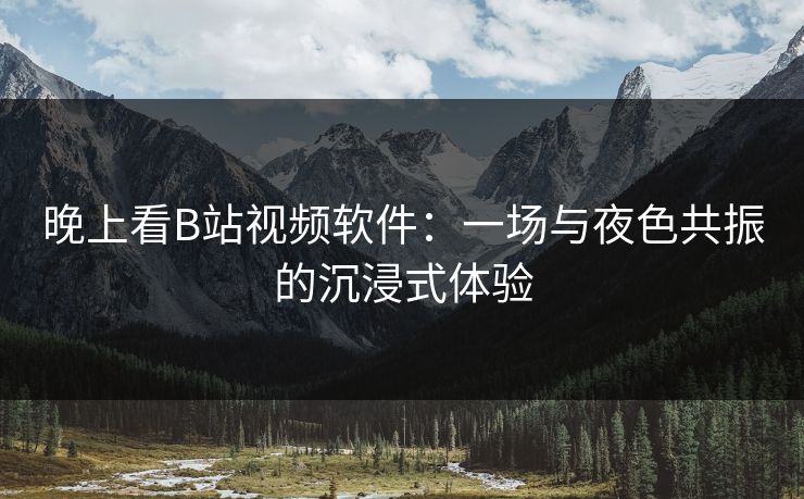 晚上看B站视频软件：一场与夜色共振的沉浸式体验