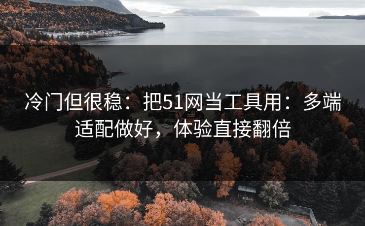 冷门但很稳：把51网当工具用：多端适配做好，体验直接翻倍