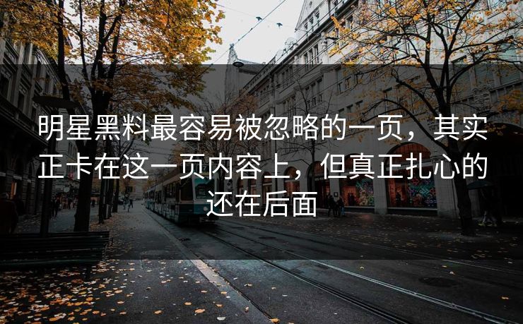 明星黑料最容易被忽略的一页，其实正卡在这一页内容上，但真正扎心的还在后面